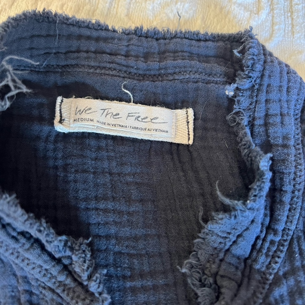 Free People Blue Button Down Shirt